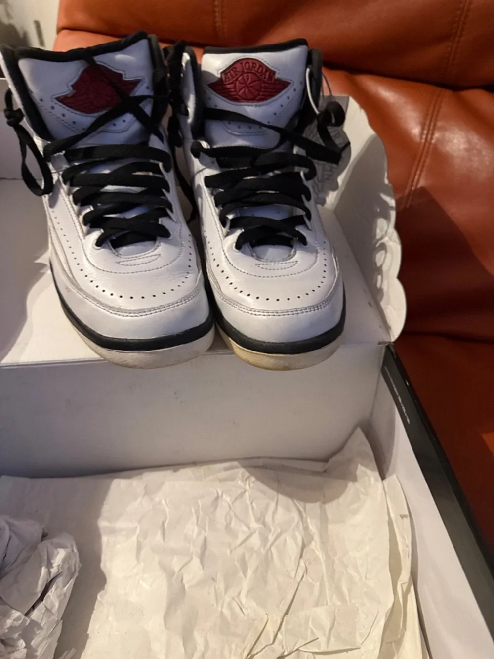 Jordan White Black & Red Men's Basketball Sneakers